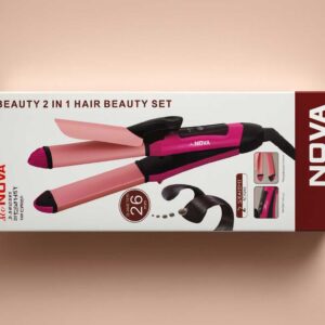 "Nova 3 in 1 hair straightener, curler and crimper" "Nova multifunction hair styler for women" "Nova 3 in 1 ceramic hair straightener and curler"