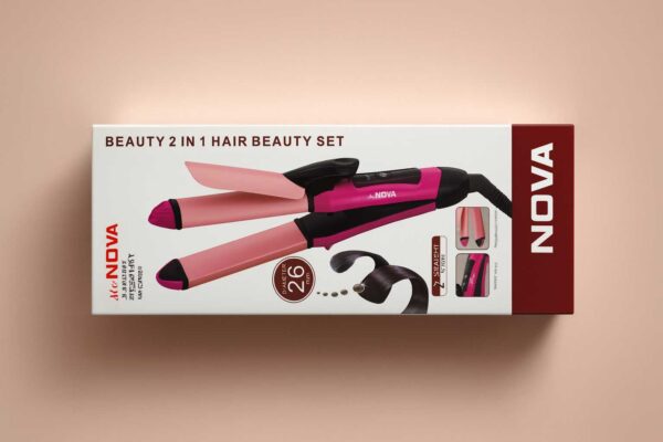"Nova 3 in 1 hair straightener, curler and crimper" "Nova multifunction hair styler for women" "Nova 3 in 1 ceramic hair straightener and curler"