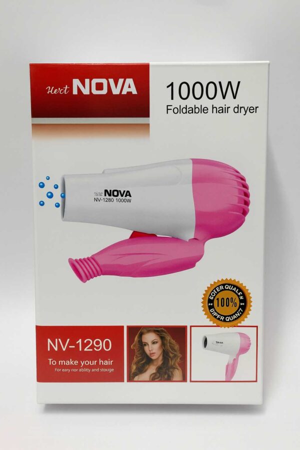 "Nova NV-1290 1000W hair dryer for women" "Nova foldable lightweight hair dryer 1000W" "Nova NV-1290 professional styling hair dryer"