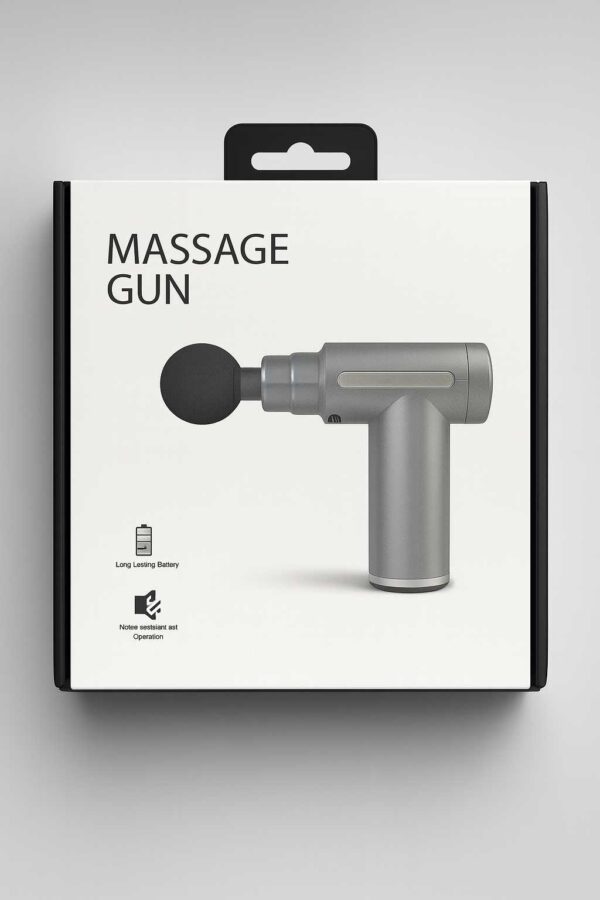 "Portable deep tissue massage gun for muscle recovery" "Rechargeable massage gun for pain relief and relaxation" "Handheld massage gun for athletes and fitness enthusiasts"