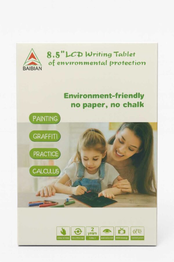 "Kids writing pad for learning alphabets and numbers" "Reusable LCD writing pad for kids drawing and writing practice" "Educational writing pad for children’s early learning and fun"
