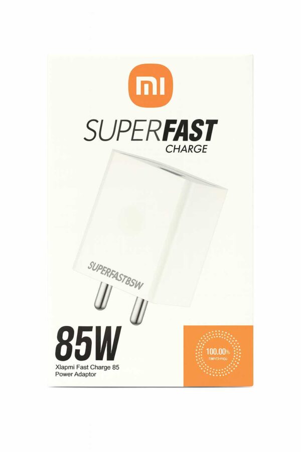 "85W super fast charger with cable for Android phones" "Quick charging 85W adaptor with cable included" "85W fast charging mobile charger with wire"