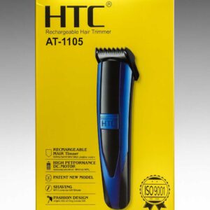 "HTC AT-1105 rechargeable trimmer for men" "HTC AT-1105 grooming trimmer with stainless steel blades" "Cordless HTC AT-1105 beard and hair trimmer"